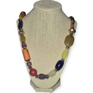 Chicos Vintage Multi Bead Necklace